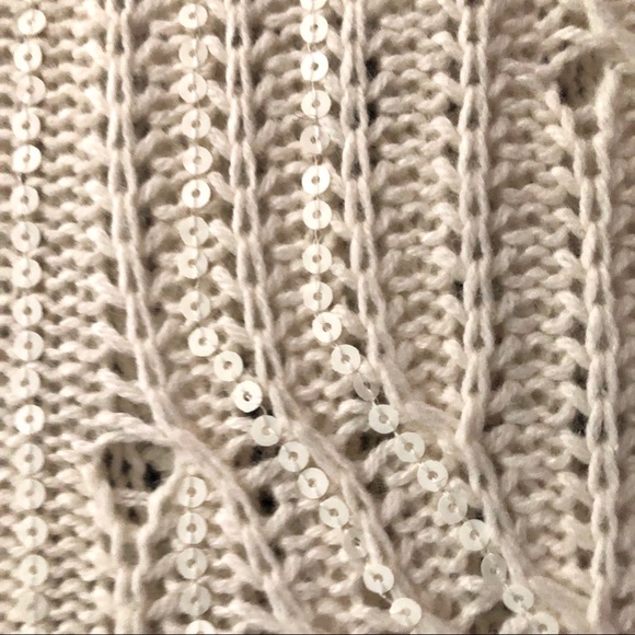 NWOT White Bcbg Turtleneck Sequin Tunic Sweater - Picture 9 of 11